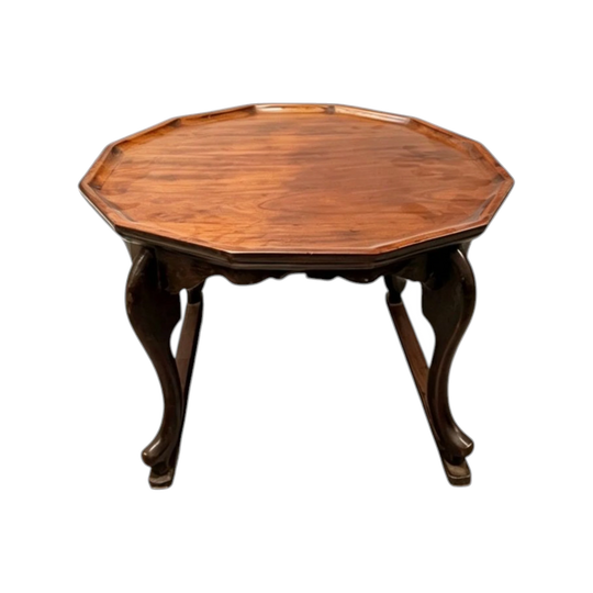 1651: Dodecagon Tea Table Wooden Low Coffee Table Accent Side Table