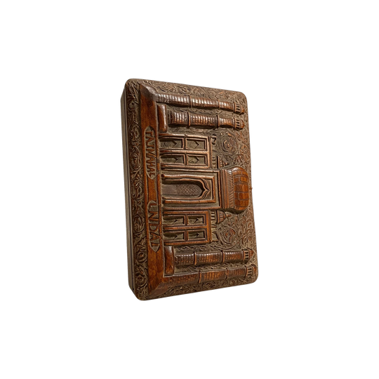 1411: Carved Wood Taj Mahal India Keepsake Storage Box Jewelry Box
