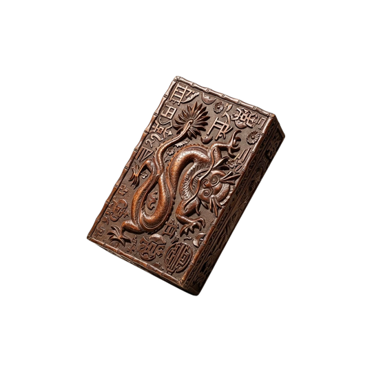1410: Heavily carved vintage/antique Chinese wooden Dragon box