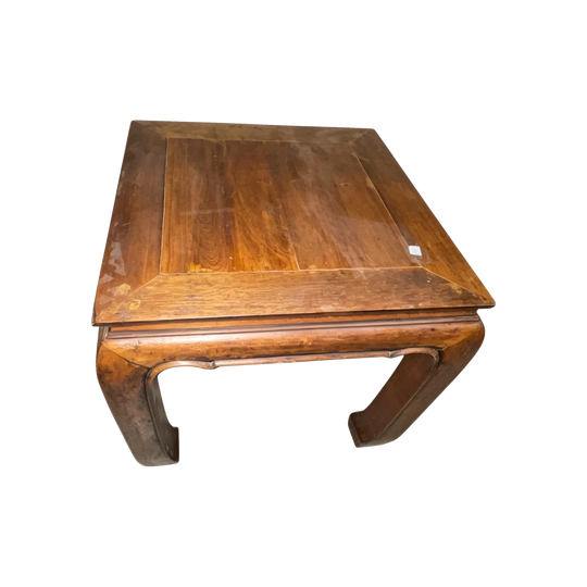 760: Chinese Ming Style wood Square Coffee Table Horse Hoof Feet