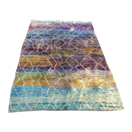 Moroccan Boujad Rug - Multicolour Hand-Knotted Wool