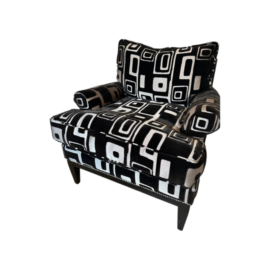 Black & Silver Mid Century Arm Chair