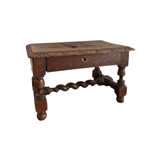 French Louis XIII Style Oak Footstool