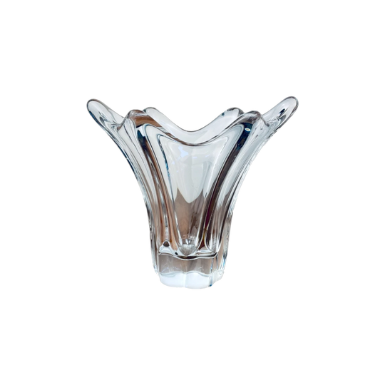 DAUM Crystal Vase – Signed - Sculptural French Art Glass