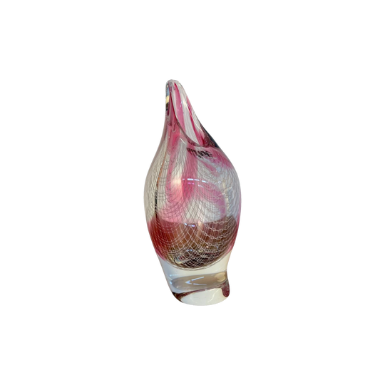 Harrachov Harrtil Art Glass Vase | Pink Lattice Filigrana Crystal, Hand Blown 18cm
