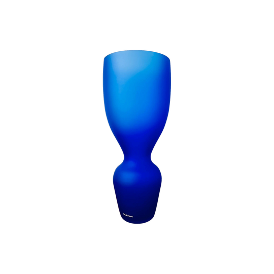 Boda Nova Blue Frosted Glass Vase 29cm – Scandinavian Hourglass Vase – with Label