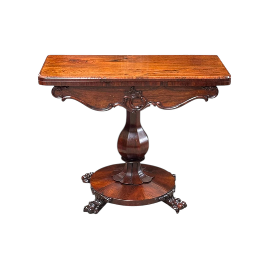 William IV mahogany fold-over card table c.1835