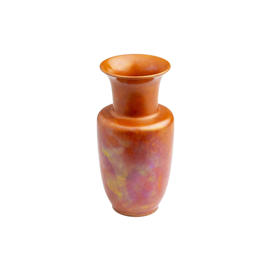Ruskin Pottery Iridescent Orange Glazed Vase