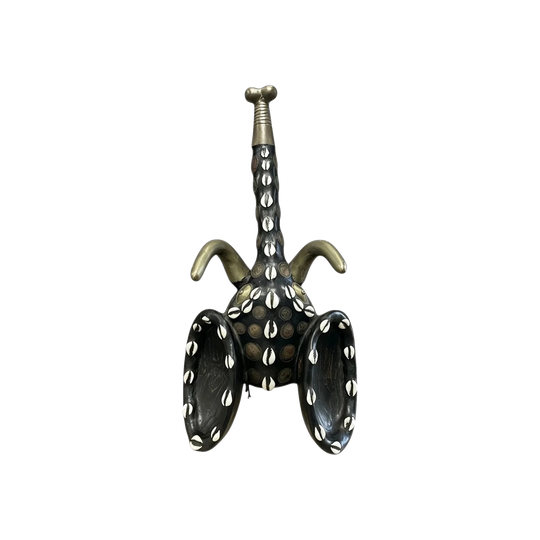 Babanki African Elephant Head Mask with Encrusted Cowries & Coins