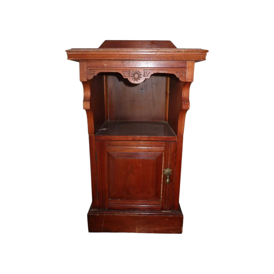 Late Victorian Bedside Cabinet with Open Shelf