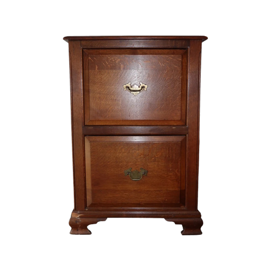 Vintage Solid Oak Two-Drawer Chest / Filing Cabinet