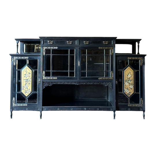 Antique English Aesthetic Movement Ebonised Sideboard - Circa 1880