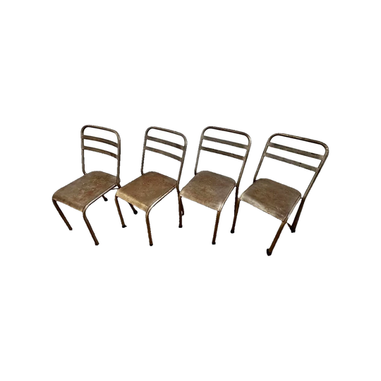 Rustik Industrial MCM Chairs x 4 ...c1950-60