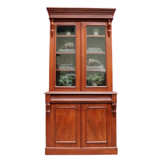 Antique Australian Cedar Two Door Bookcase or China Cabinet. B13105