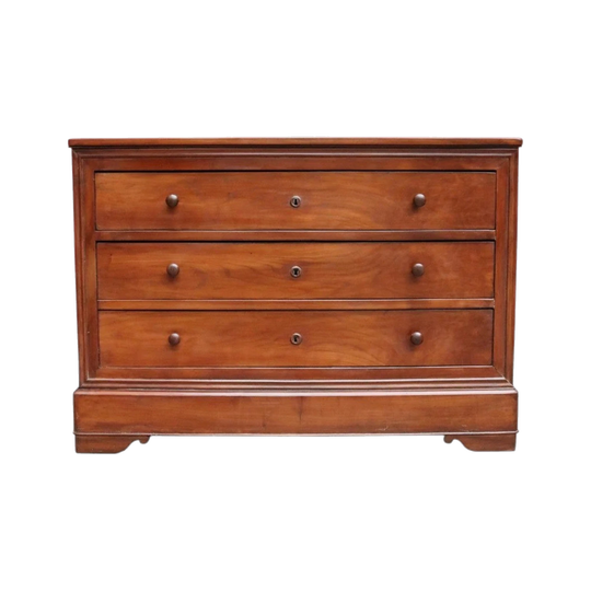 Antique French Cherrywood Louis Philippe Style Three Drawer Chest. B13104