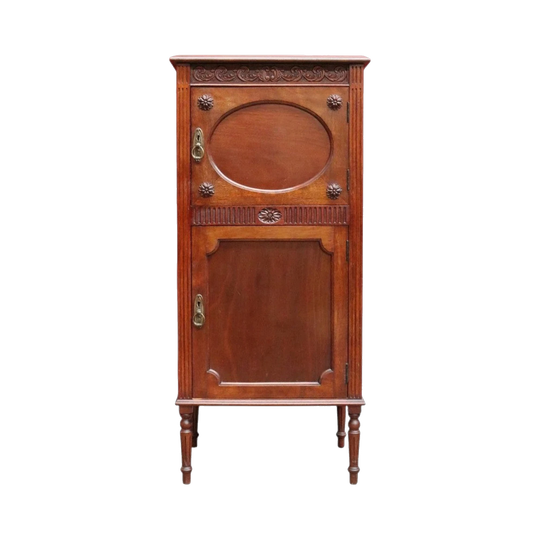 Antique English Mahogany Double Sided Shop Display China Cabinet