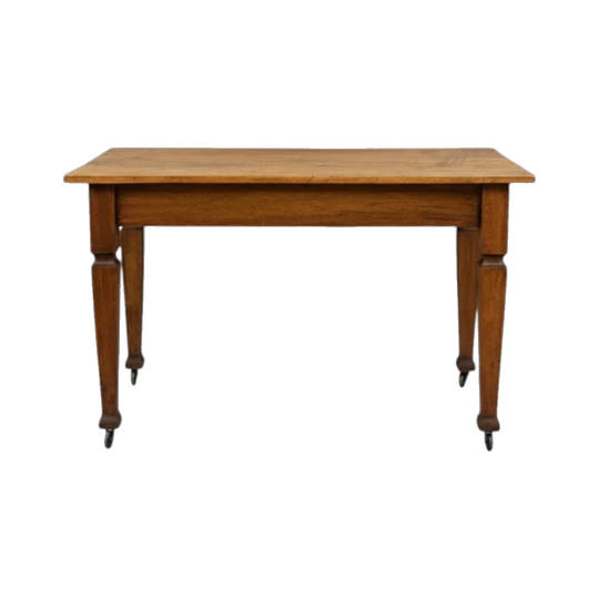 Vintage Pine School Desk on Wheels