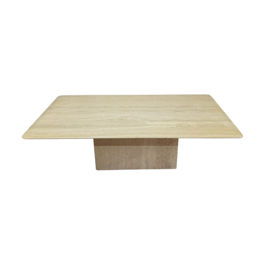 Vintage Travertine Stone Rectangular Coffee Table