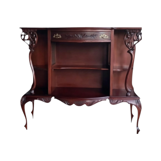 French antique carved mahogany hallway console table