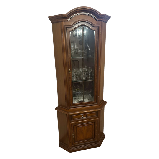 Vintage Italian Maronese Vintage Italian Style Corner Display Cabinet