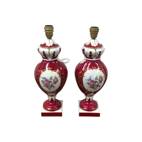 Pair of Highly Decorative Paris Porcelain Table Lamps