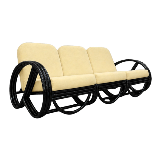Three Seat Pretzel Cane Lounge Circa 1945