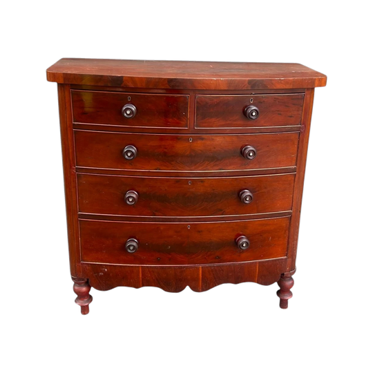 Victorian style bow-front chest of drawers