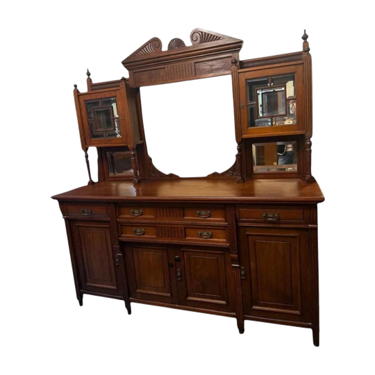 Antique Victorian Sideboard in Carved Walnut solid timber