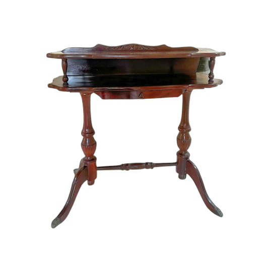Mahogany hall stand Telephone table end table bedside table brass paws antique