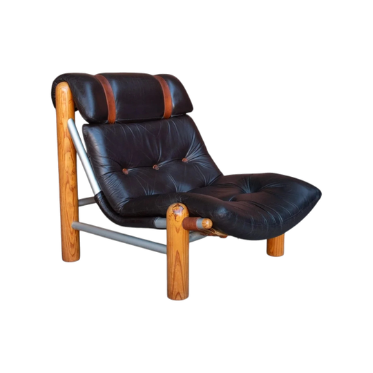 Robert Dunlop Studio Line Squatter’s Chair – Mid-Century Campaign Lounge Chair