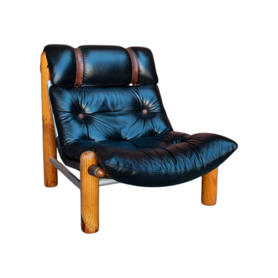 Robert Dunlop Studio Line Squatter’s Chair – Mid-Century Campaign Lounge Chair