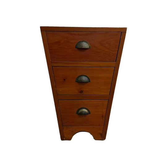 Postmodern Tapered Wooden Bedside Chest Of Drawers*