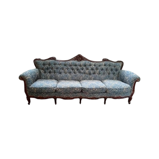 Reupholstered Italian vintage sofa set new 4 seat sofa +2 x single sofa