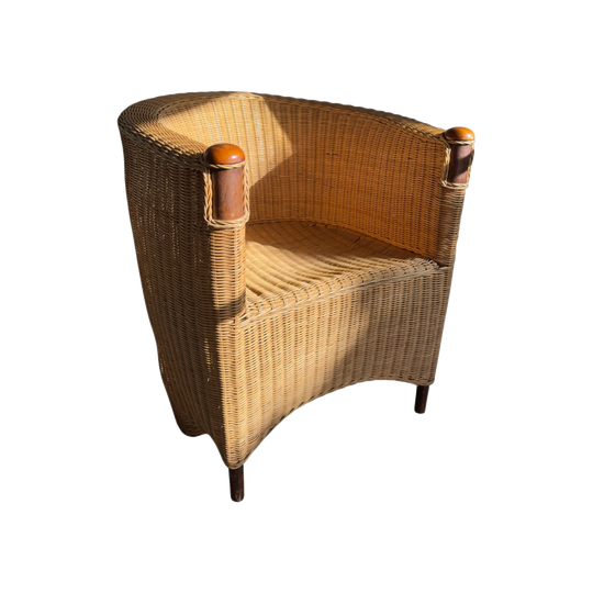 Chubby Vintage Wicker Armchair