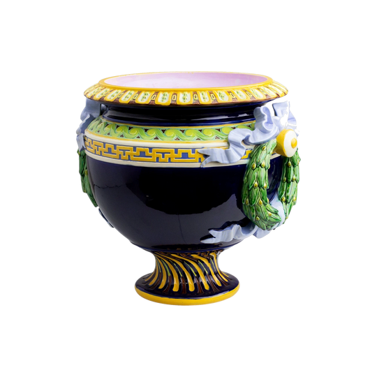 Large Antique Majolica Jardiniere /  Vase by Minton