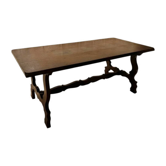 Vintage French Spanish Revivalist Solid Dining Table