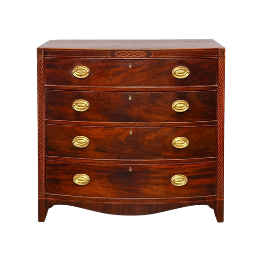 A Good George III Mahogany Bow-Front Chest of Drawers, c.1810