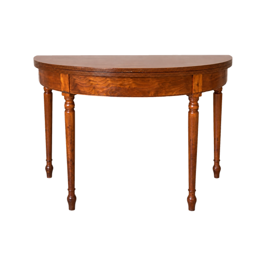 A Regency Mahogany Demilune Tea Table