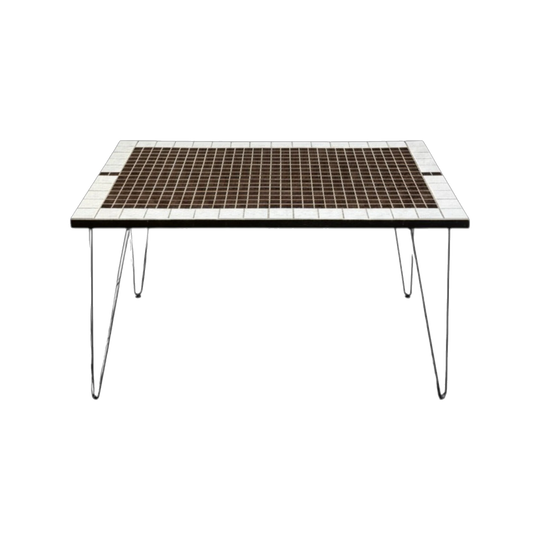 Mid Century Tiled Table with Hairpin Iron Legs