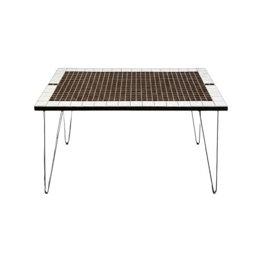 Mid Century Tiled Table with Hairpin Iron Legs