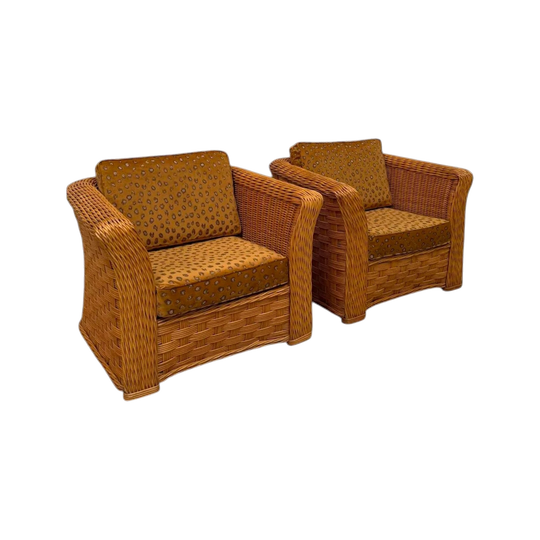 1980s Woven Rattan Occasional Chair