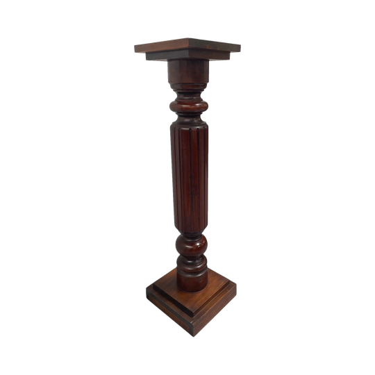 Solid Mahogany Fluted Column Pedestal