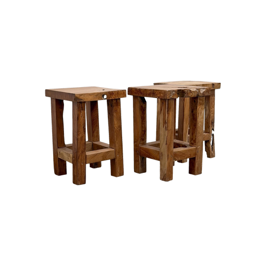 Square Teak Stool