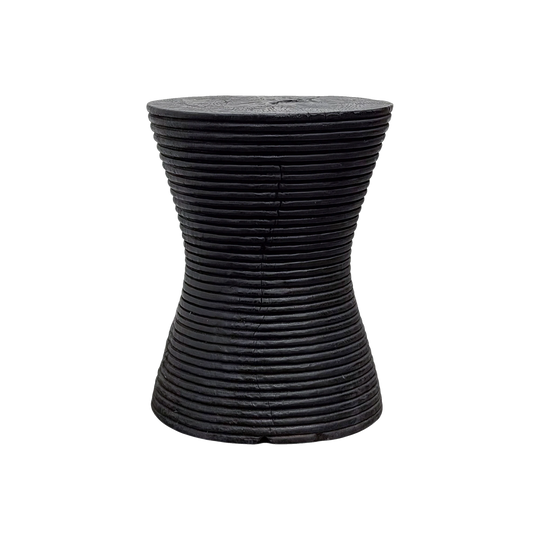 Mango Wood Peanut Stool - Black