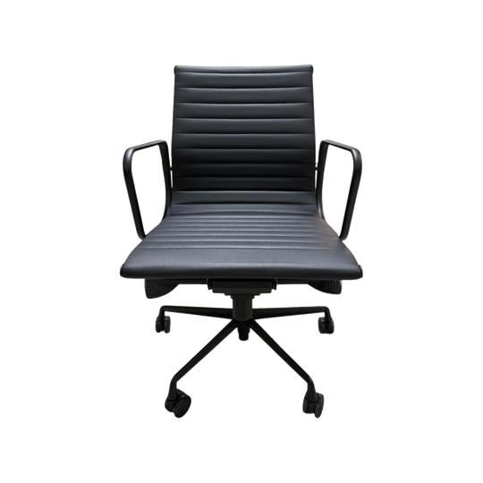 New Eames Replica Heavy Duty Quality Executive Management Chair Full Black Powdercoated Edition 5 Year Gas Warranty