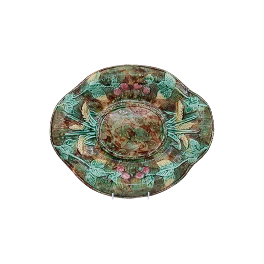 Large majolica bread tray or stand by Thomas Forester