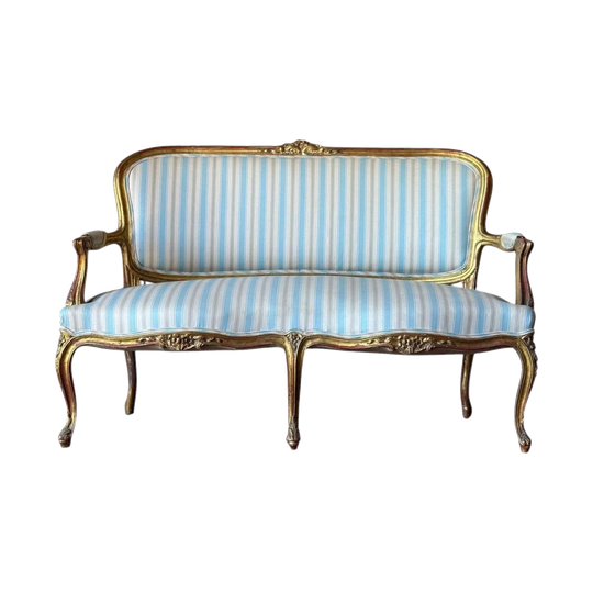 Vintage French Louis XV Style Giltwood Settee