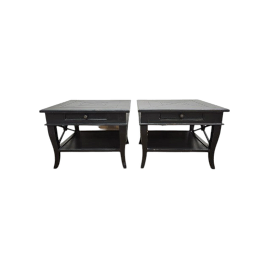 Pair of Black French Style Lamp Tables