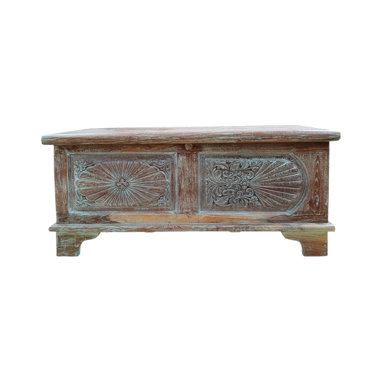Indian Storage Trunk Coffee Table Black - Eco Village Collection