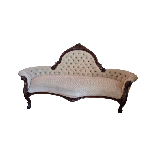 Victorian Rococo Revival carved mahogany settee
